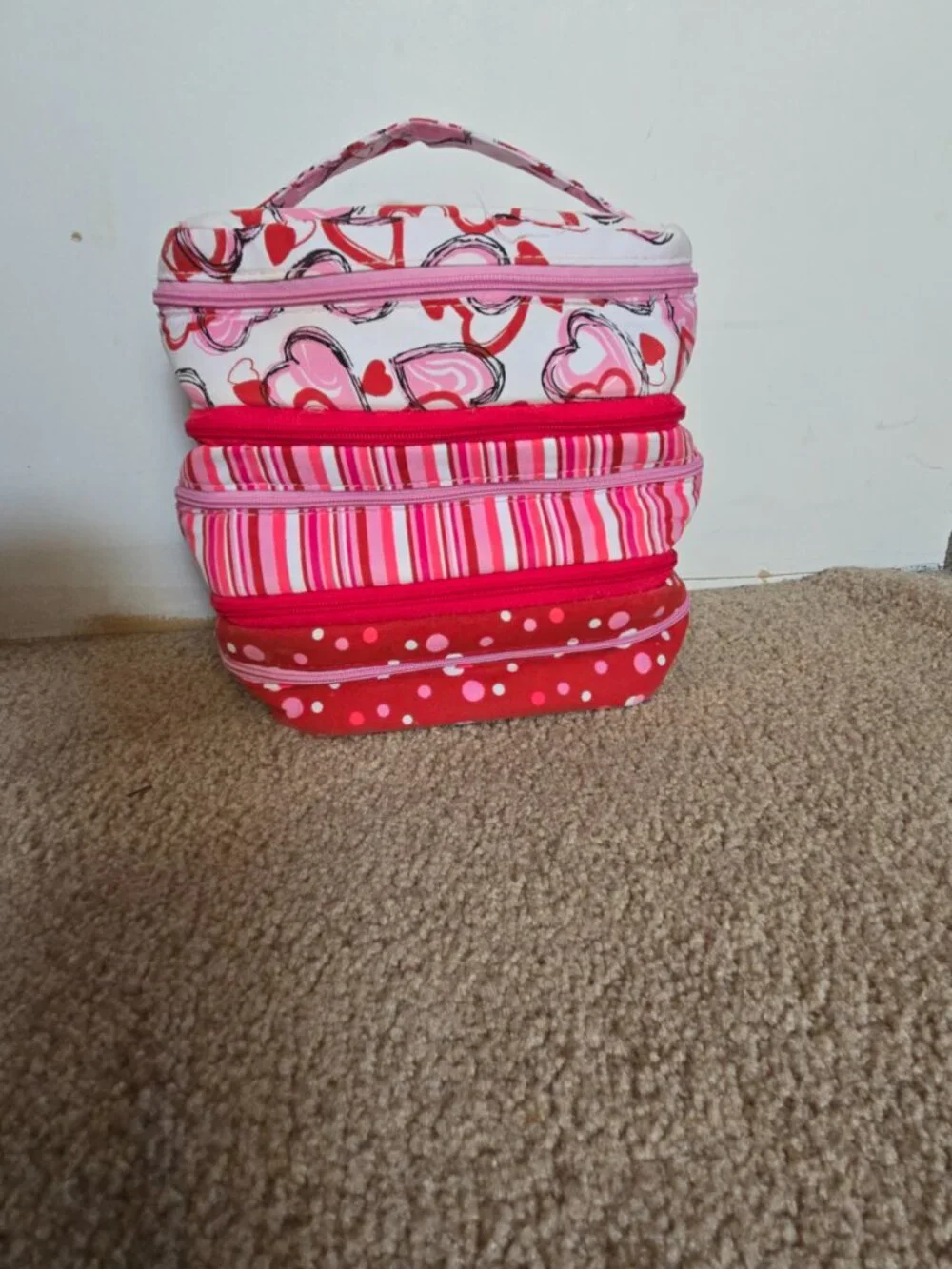 Vintage Avon Multi-Compartment Detachable 3 in 1 Travel Modular Cosmetic Bag Set